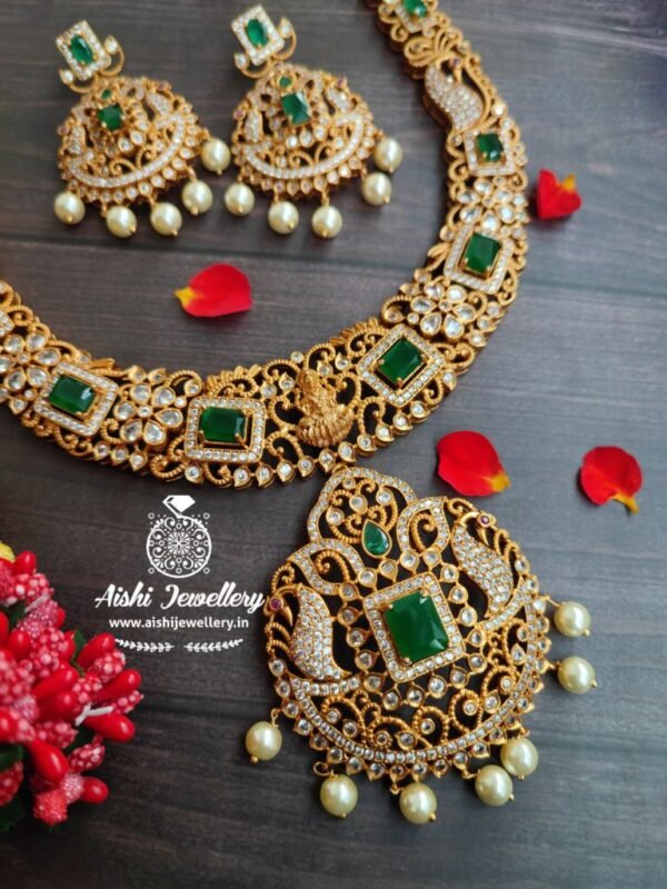Ad Lakshmi Haram with Emerald Stones-LH07 - Aishi Jewellery - Buy ...
