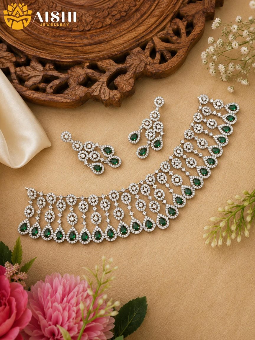 Zircon Bridal Choker-AN80