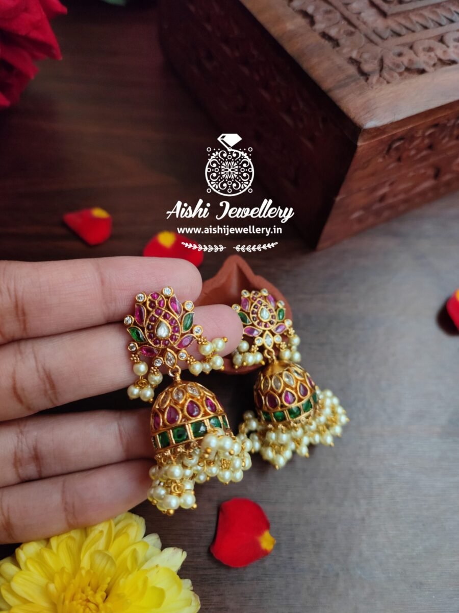 Lotus Guttapusallu Jhumka(Multi)-E208