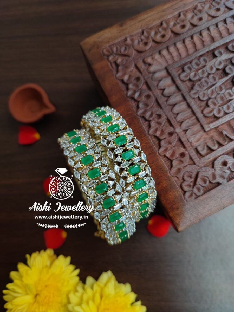 Zircon Board Openable Bangles ( Pair) -B112 - Image 3