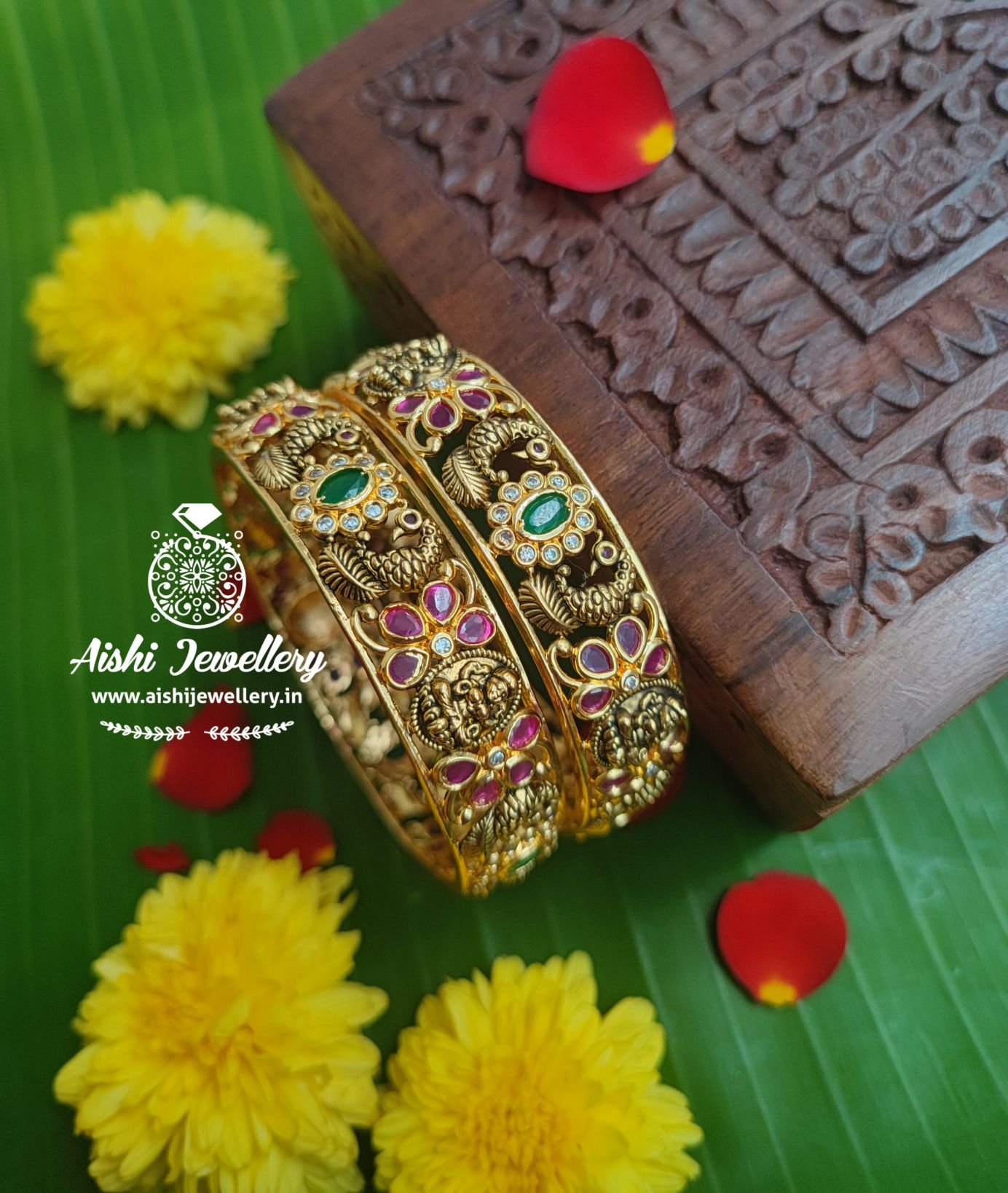 Floral with Naga’s Antique Bangles(Pair) -B126