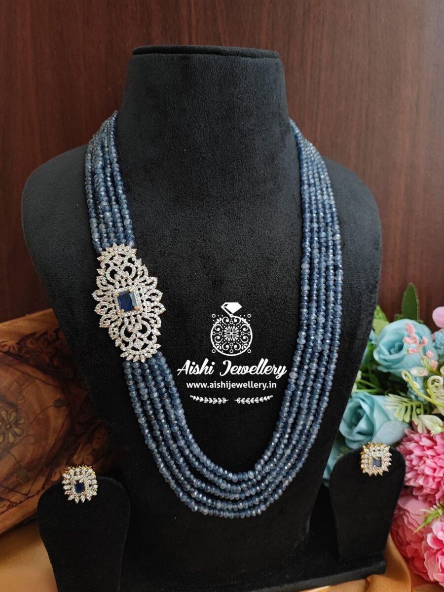 American Diamond with Crystal Mala Set(Grey)-MA14