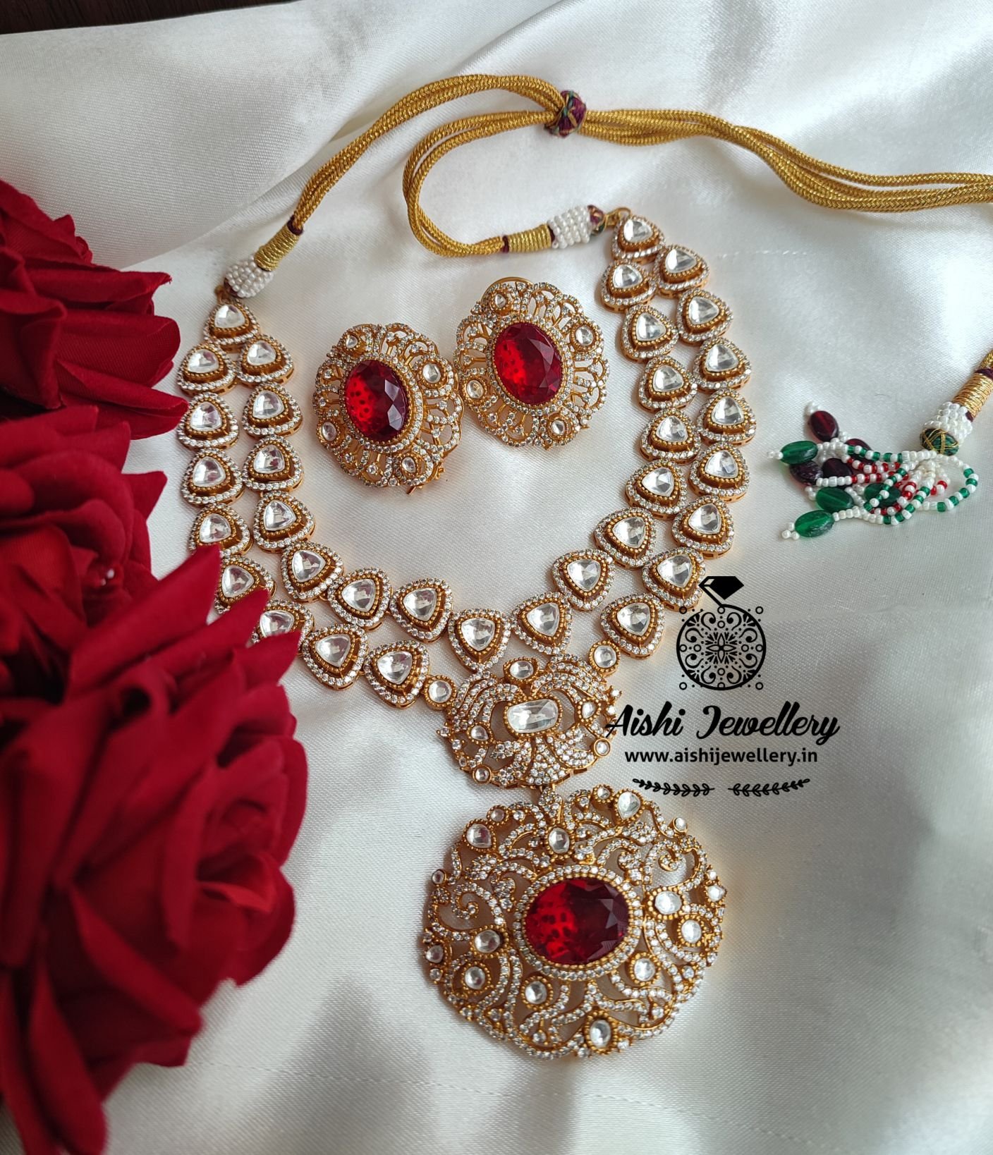 Victorain Bridal Jewel Set(Red)-AN164