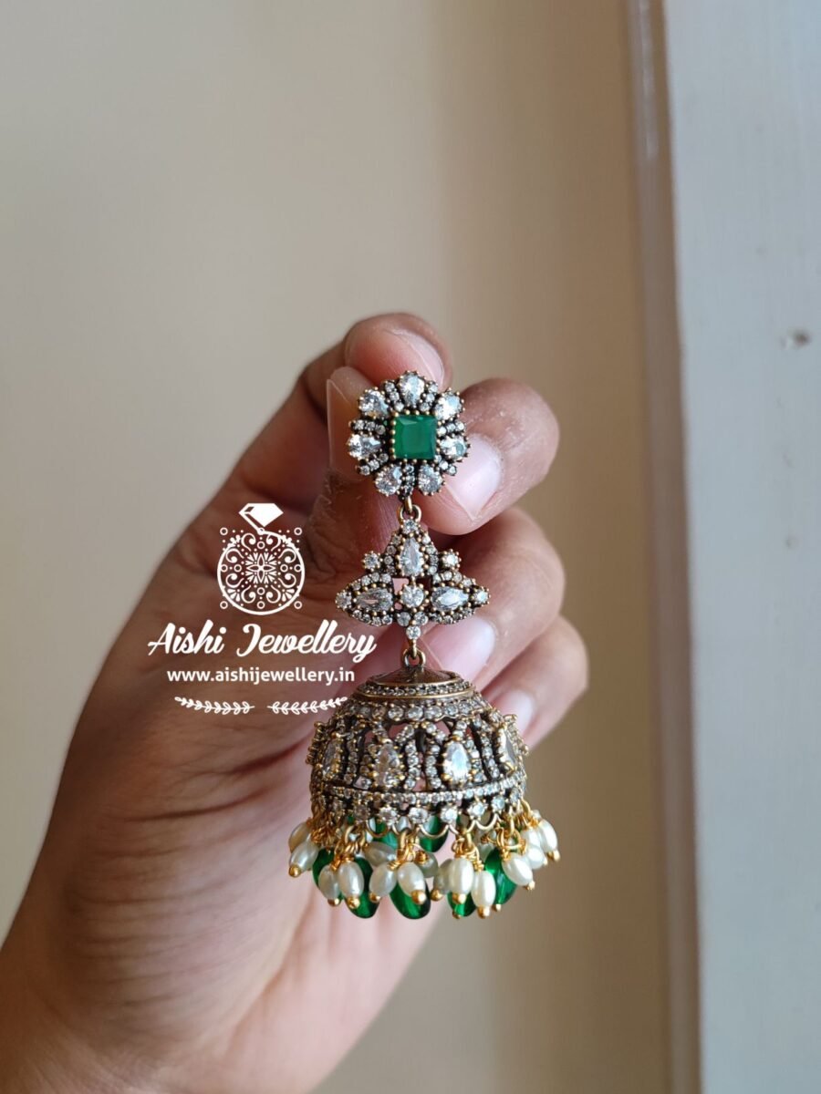 Victorian Jhumka(Green)-E274