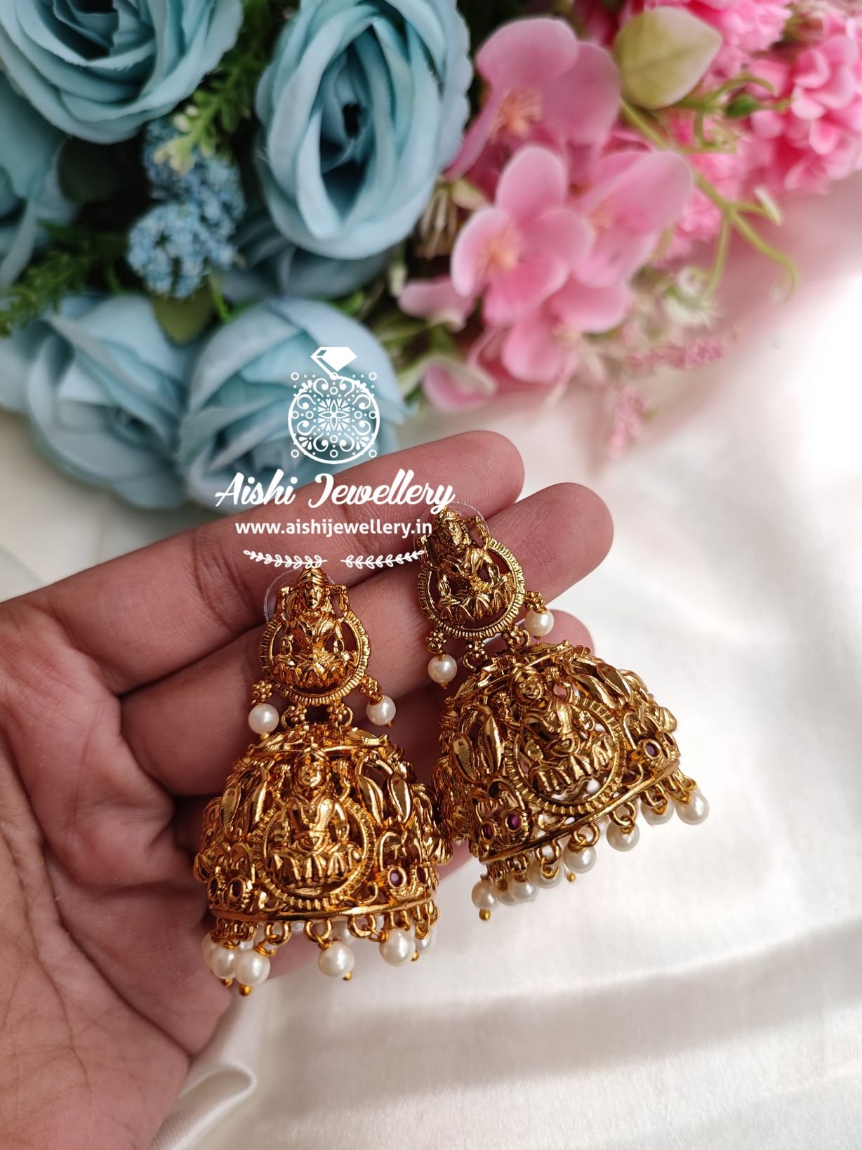 ERG153 - Traditional Jhumkas Designs Imitation Jewellery Online Shopping -  Buy Original Chidambaram Covering product at Wholesale Price. Online  shopping for guarantee South Indian Gold Plated Jewellery.