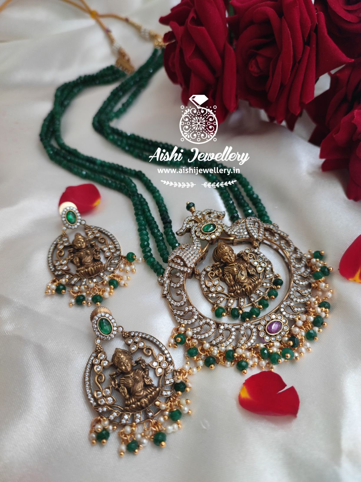Crtsyal beads with Antique Mala Set-LH164