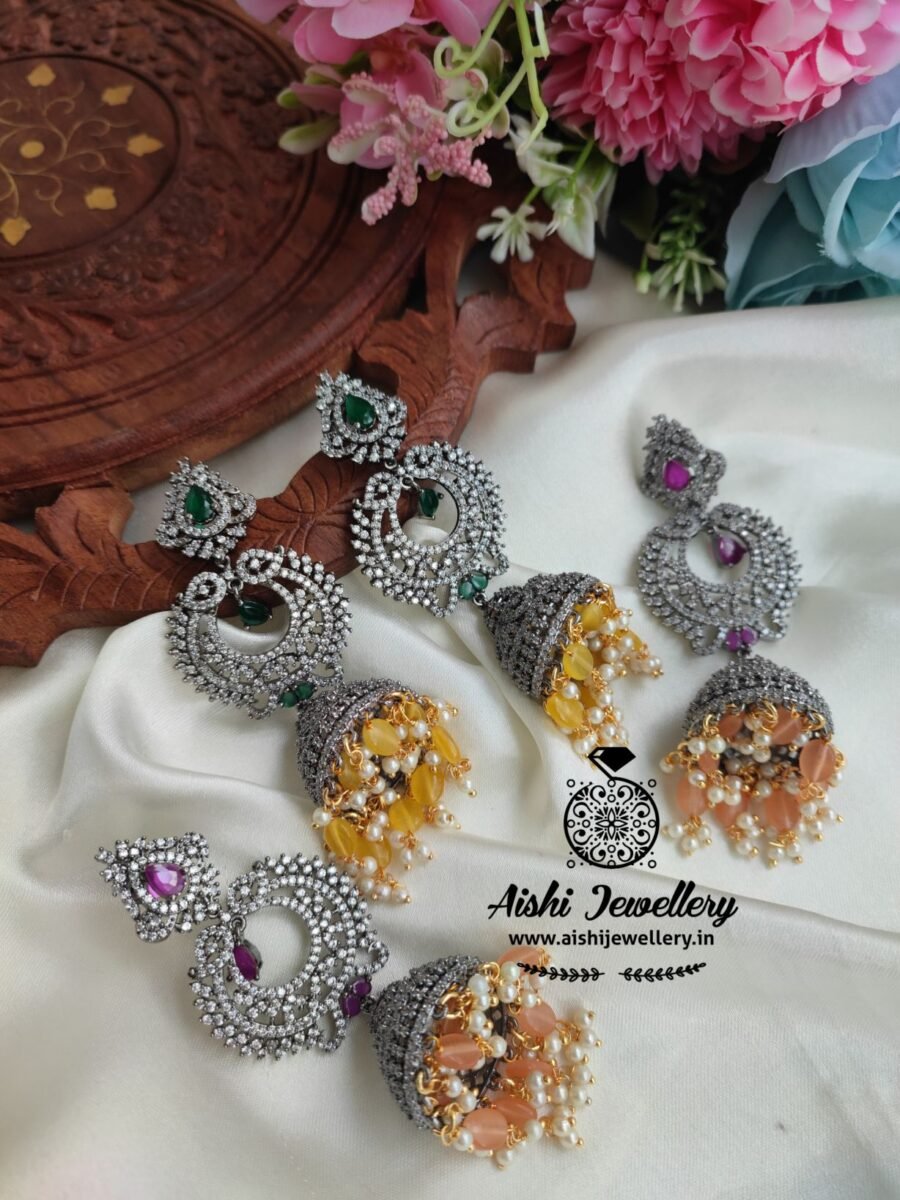 Victorian American Diamond Jhumka – AE99