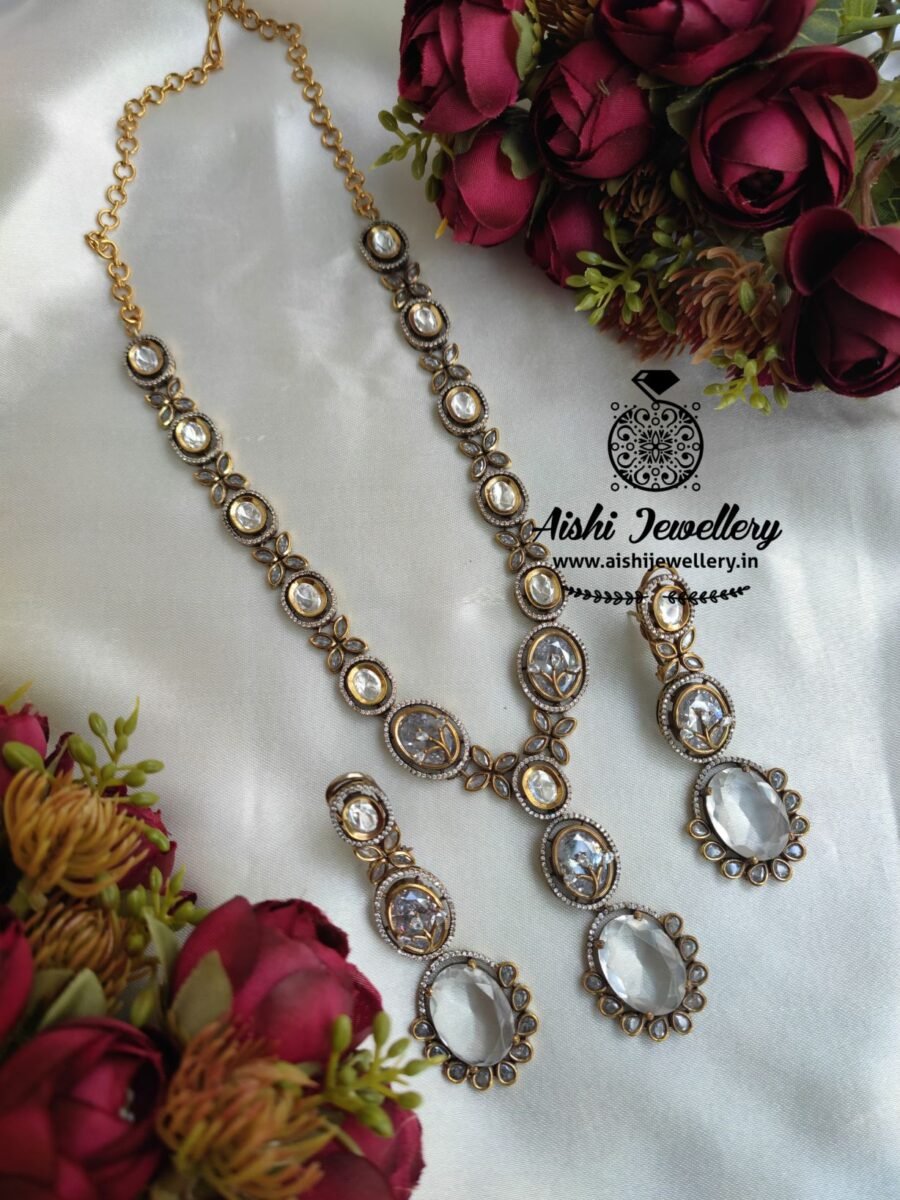 Victorian with Kundan Diamond Neck Set–AN218