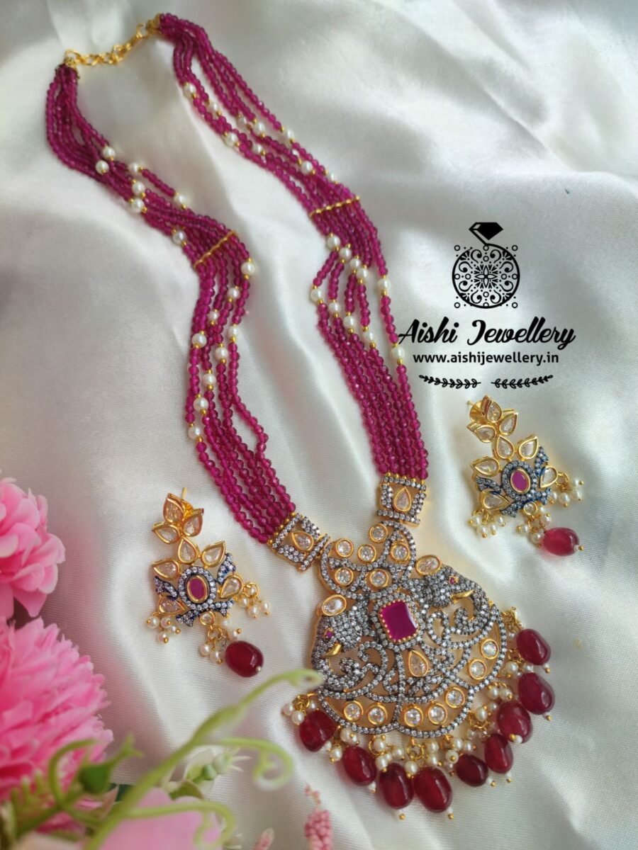 Victorian Diamond with Crystal Mala Set – MA38