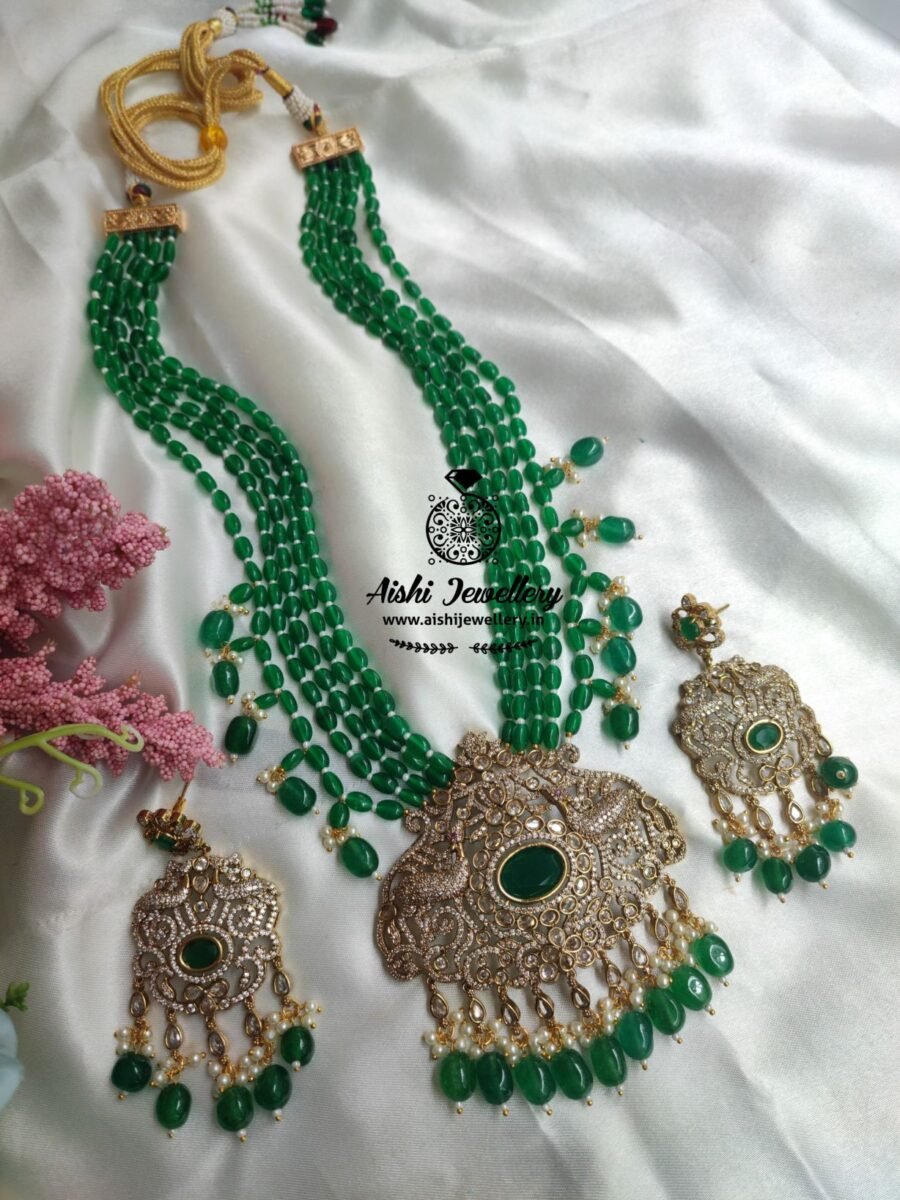 Victorian Diamond Peacock Mala Set – MA46