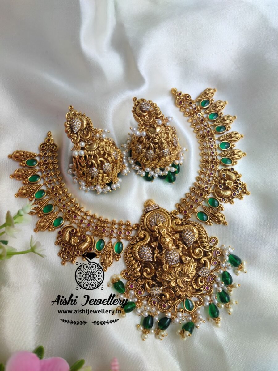 Statement of Lakshmi Neck set with gold likea polish-N469