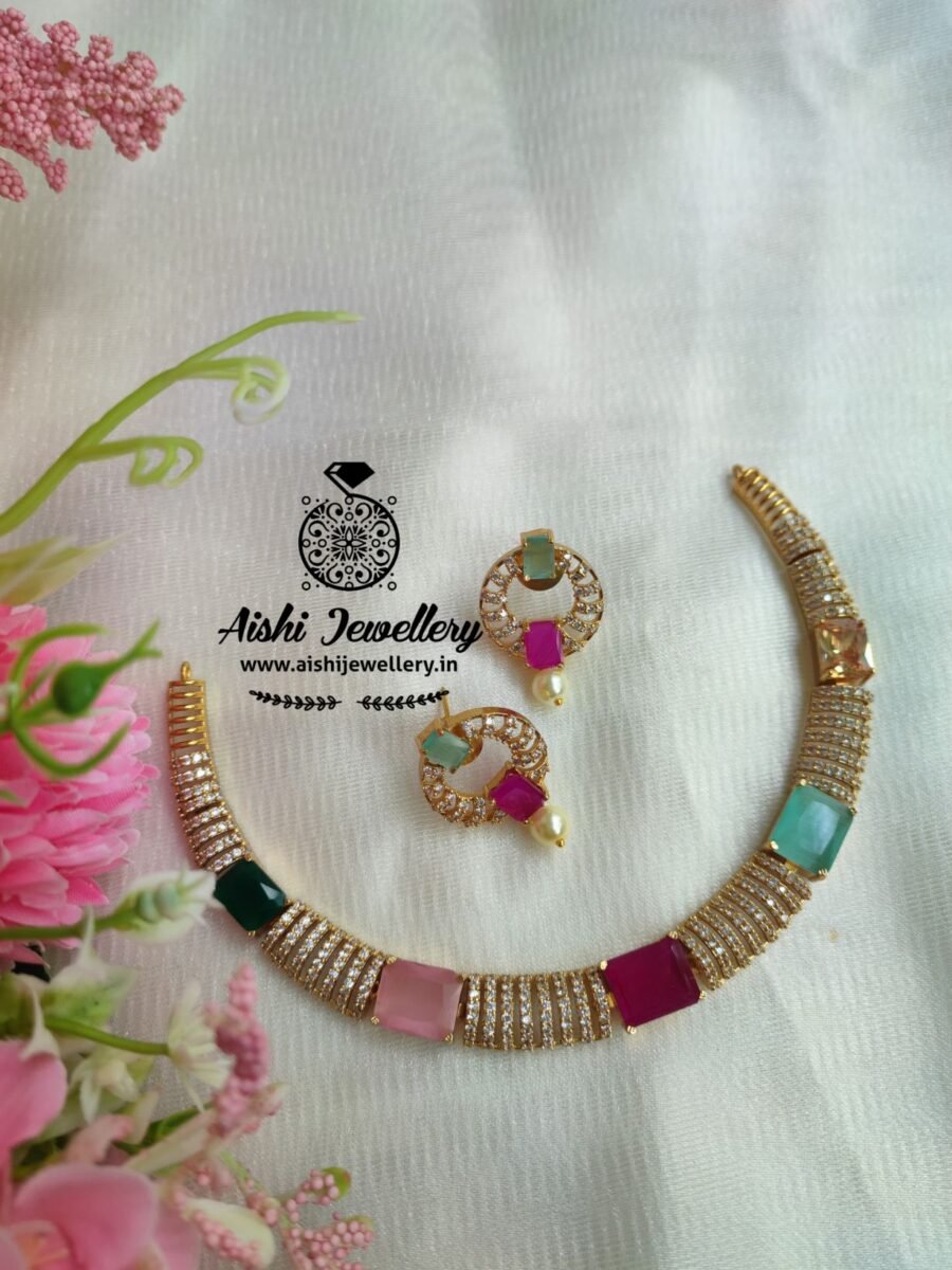 American Diamond Western Indo Neck Set- N475