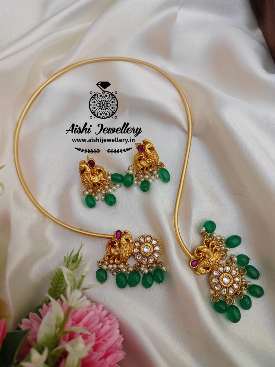 Jadu Peacock Neck Set-N501