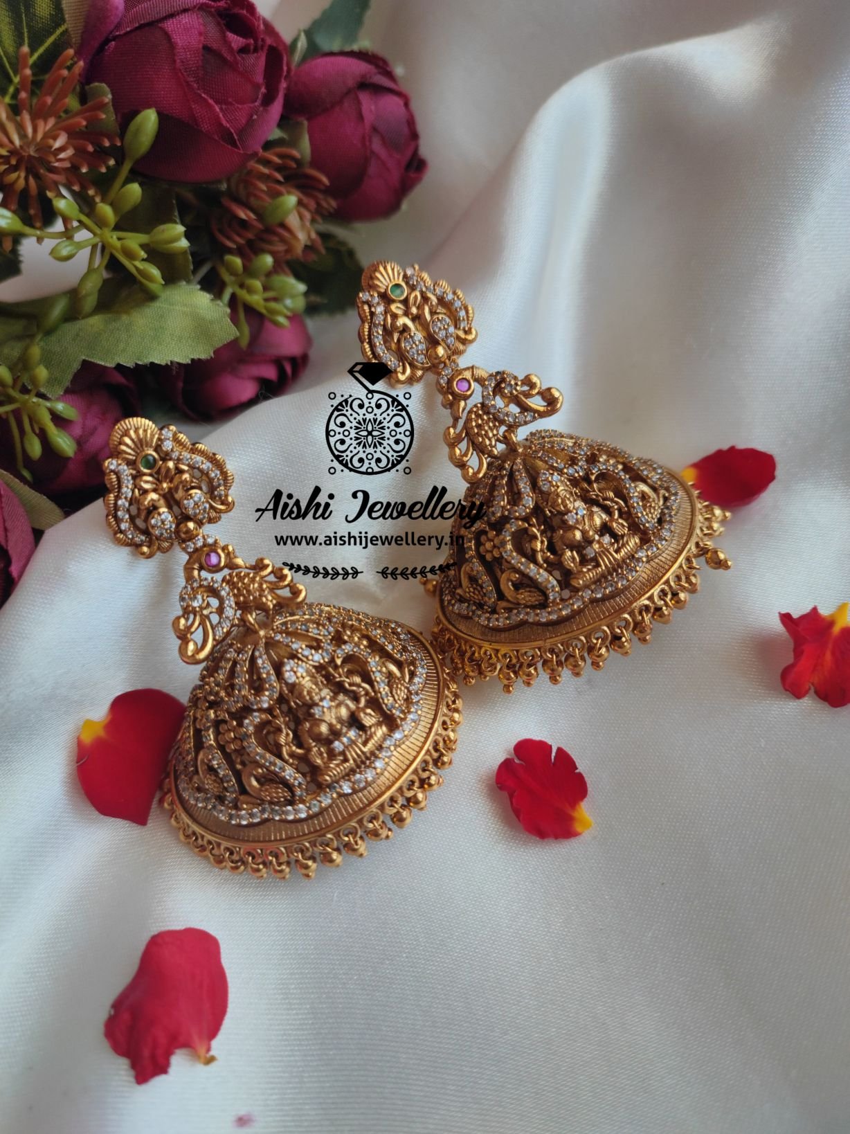 Buy Jumkas, Indian Temple Jewelry, Buttalu, Wedding Jewelry, Earrings,  Indian Earrings, Hangings, One Gram Gold Online in India - Etsy