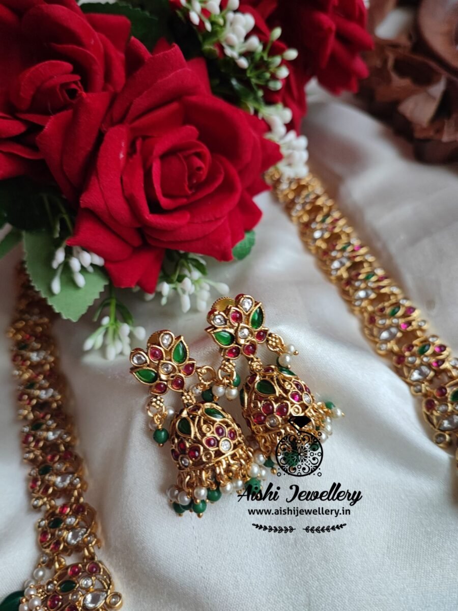 Bridal Kemp haram with golden beads-LH216