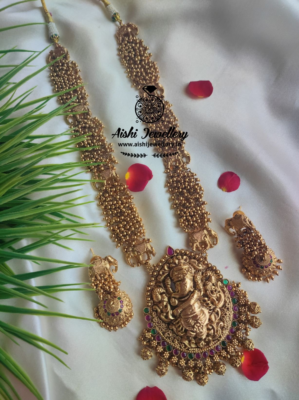 Ganesha Golden Beads Guttapusalu Haram-LH226