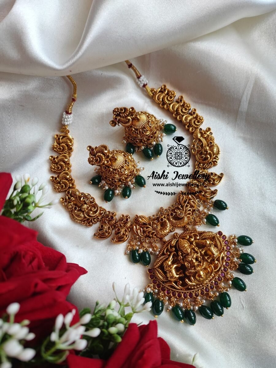 Lakshmi Antique Neckpiece with kemp -N513