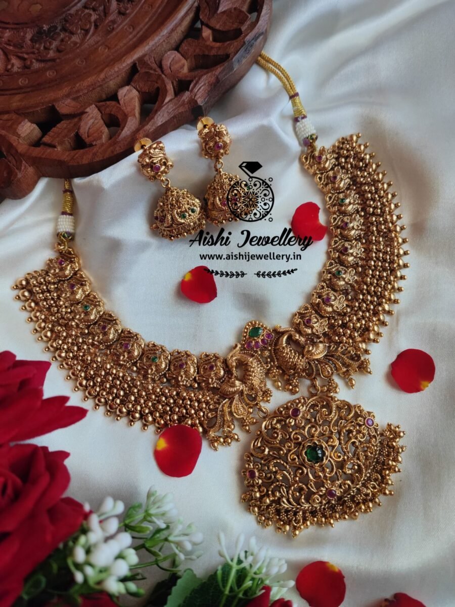 Statement of Guttapusalu Golden Beads Neckpiece-N526