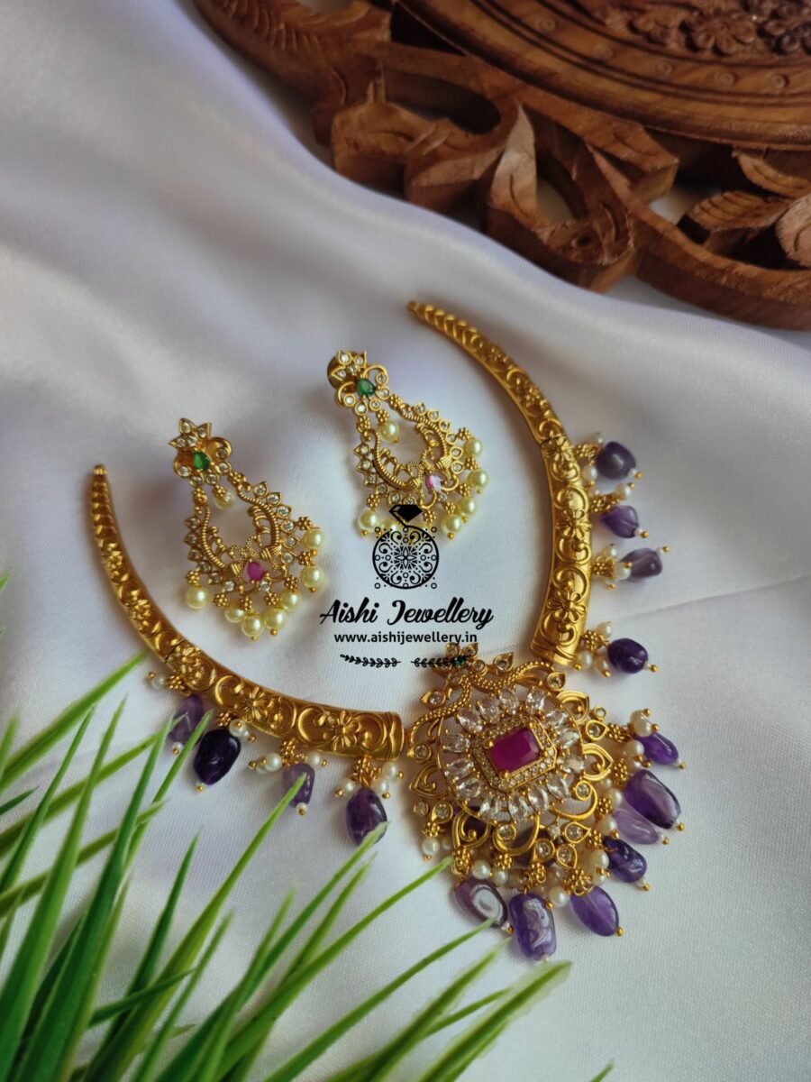 Budget friendly Neckpiece(Purple)-N557