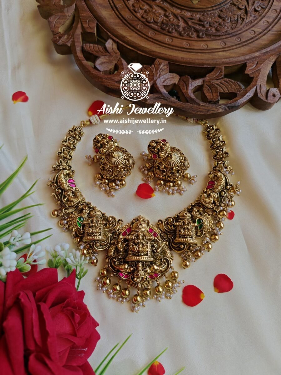 3D Nakshi with Jadu Stone Neckpiece-N564