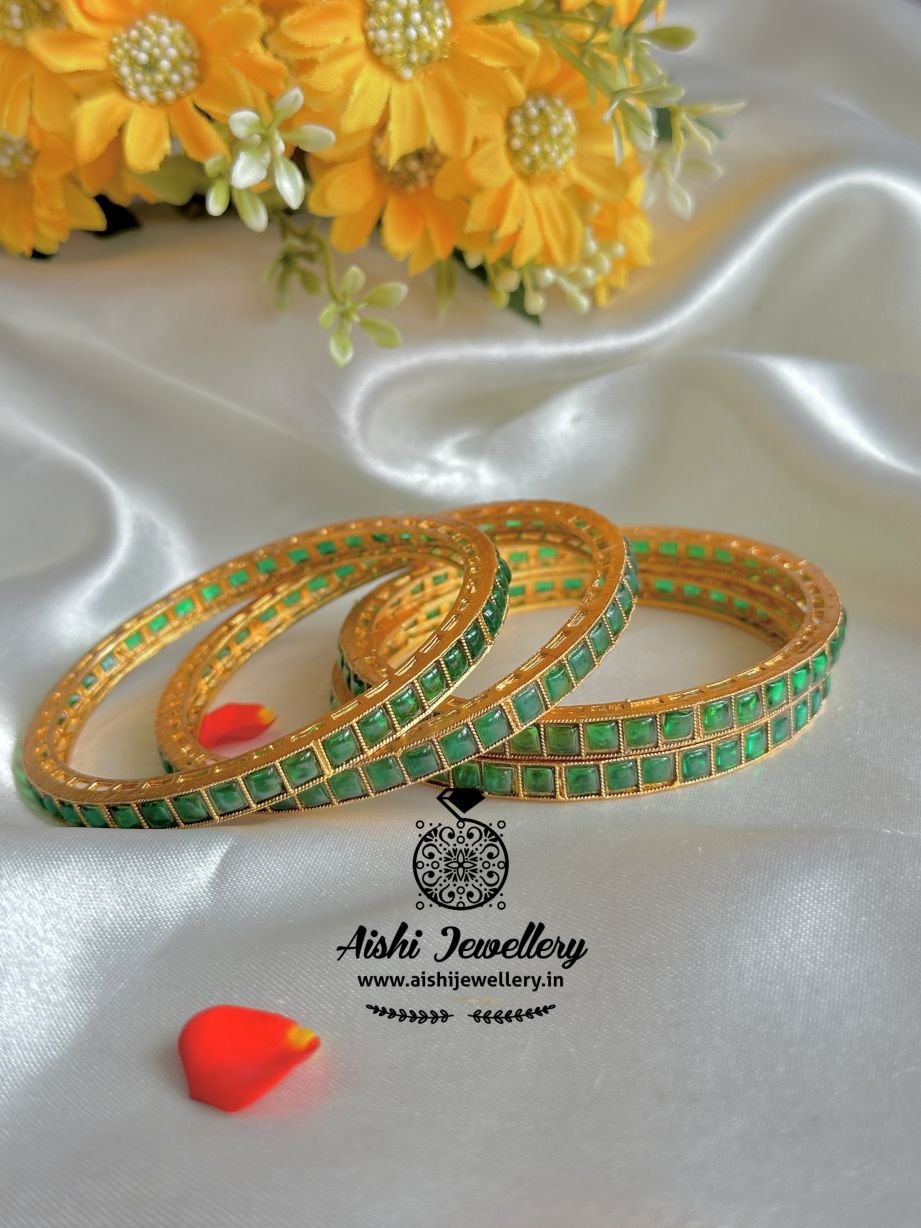 Simple Kemp Stone Bangles (Green) – FQ121