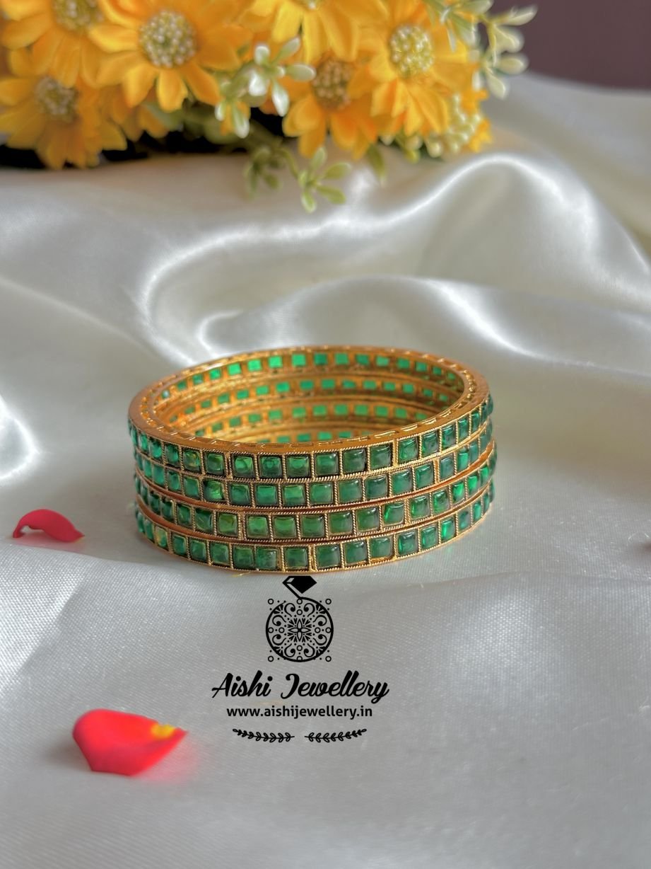 Simple Kemp Stone Bangles (Green) – FQ121