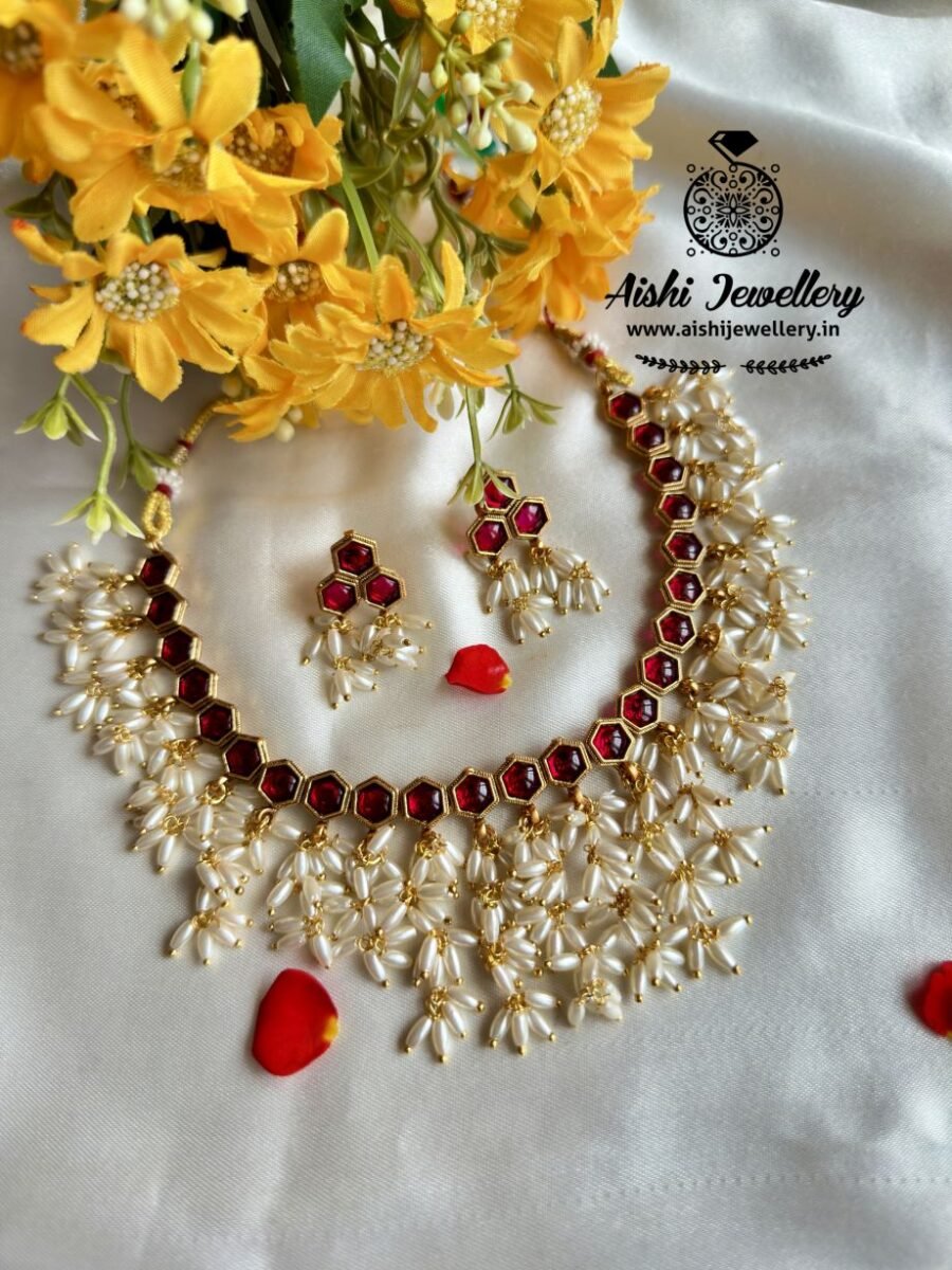 Rice Pearl Matt Finish Neckpiece – FQ123