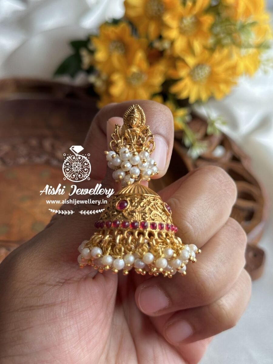 Nakshi Jhumka with White Pearls – FQ130