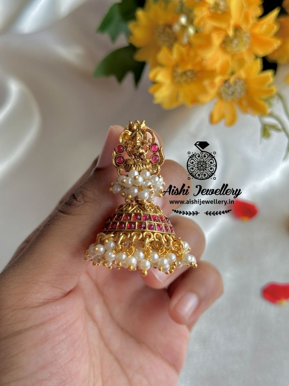 Nakshi Floral Jhumka ( Ruby) – FQ136