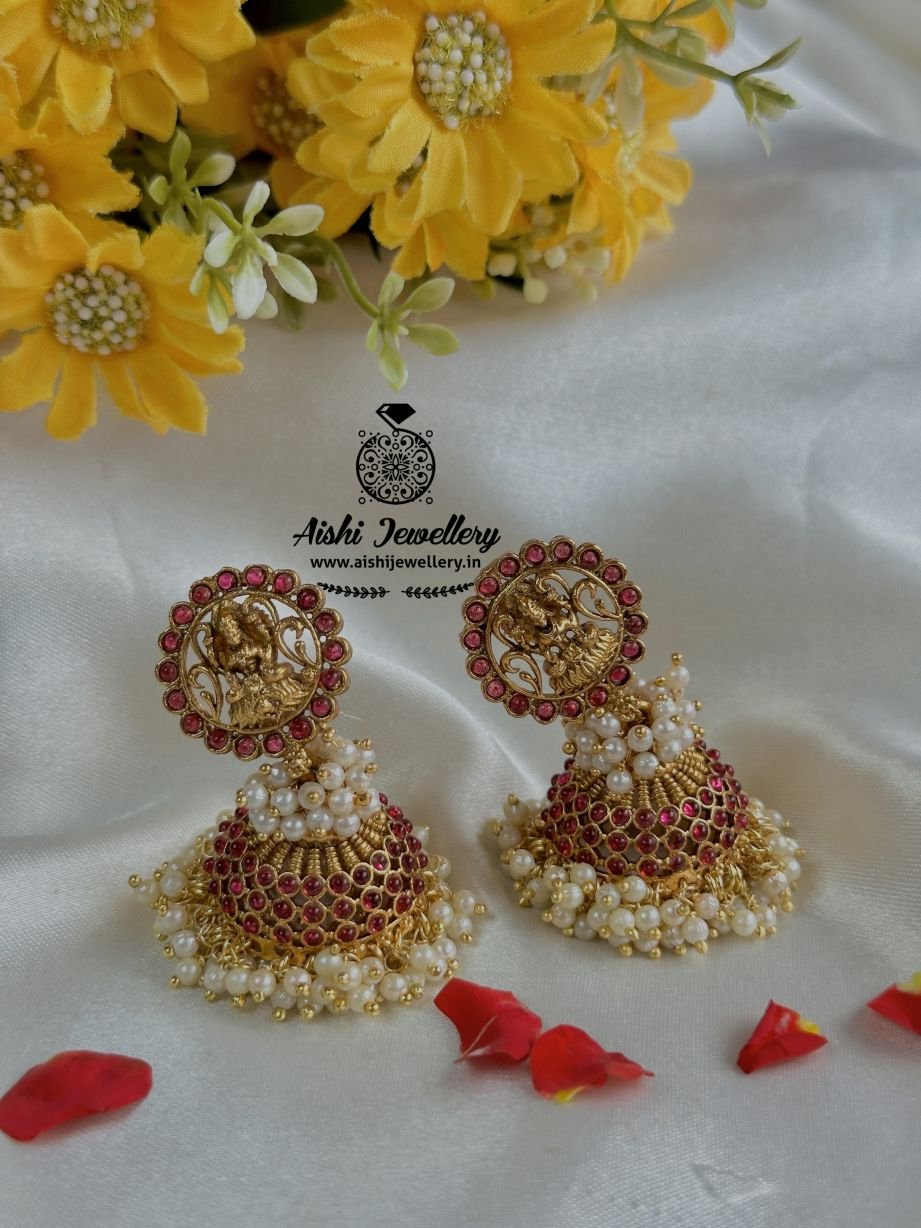 Nakshi Floral Jhumka ( Ruby) – FQ138