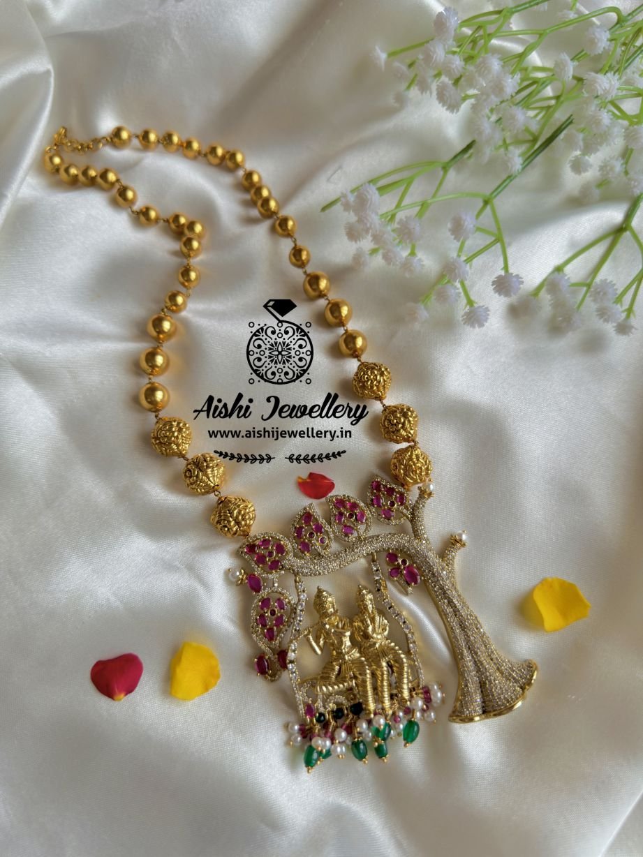 Radhe Krishna Pendant with Swing Mala Set – MA71