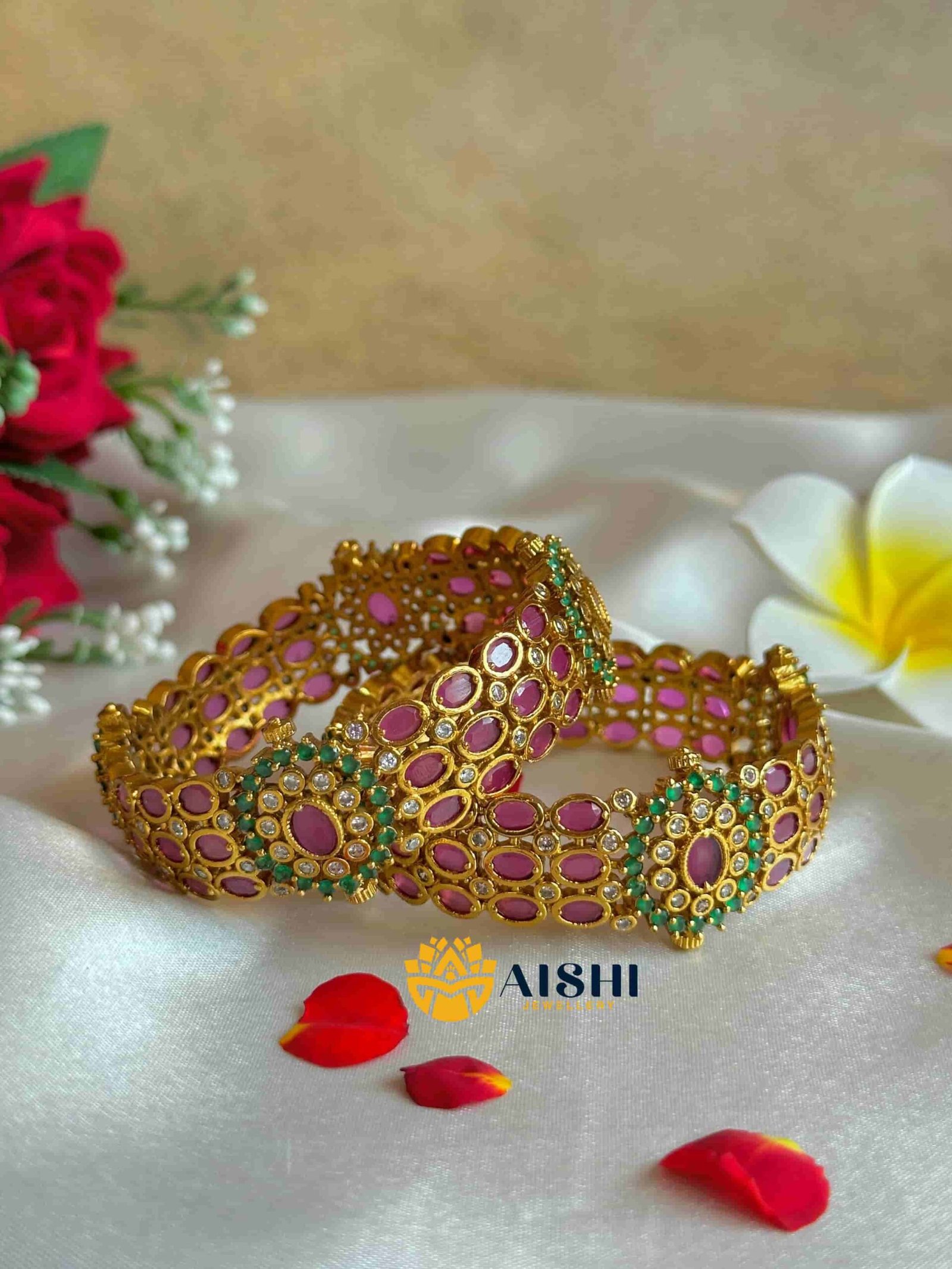 Bridal Ruby Bangles (Pair) -B185 - Image 2