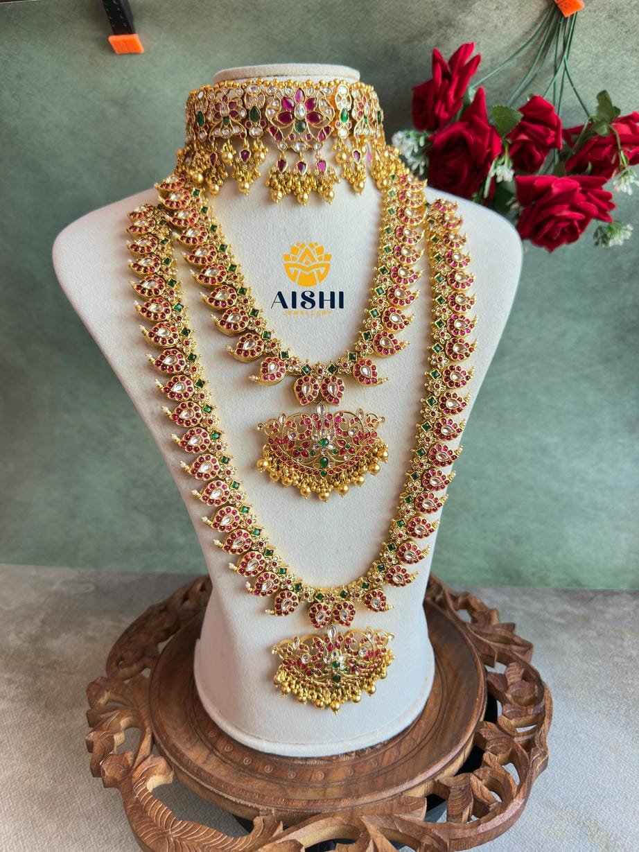 Elegant Mango Necklace with Lotus-Inspired Choker-BS020