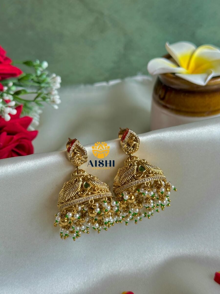 Antique Peacock Jhumka-E384