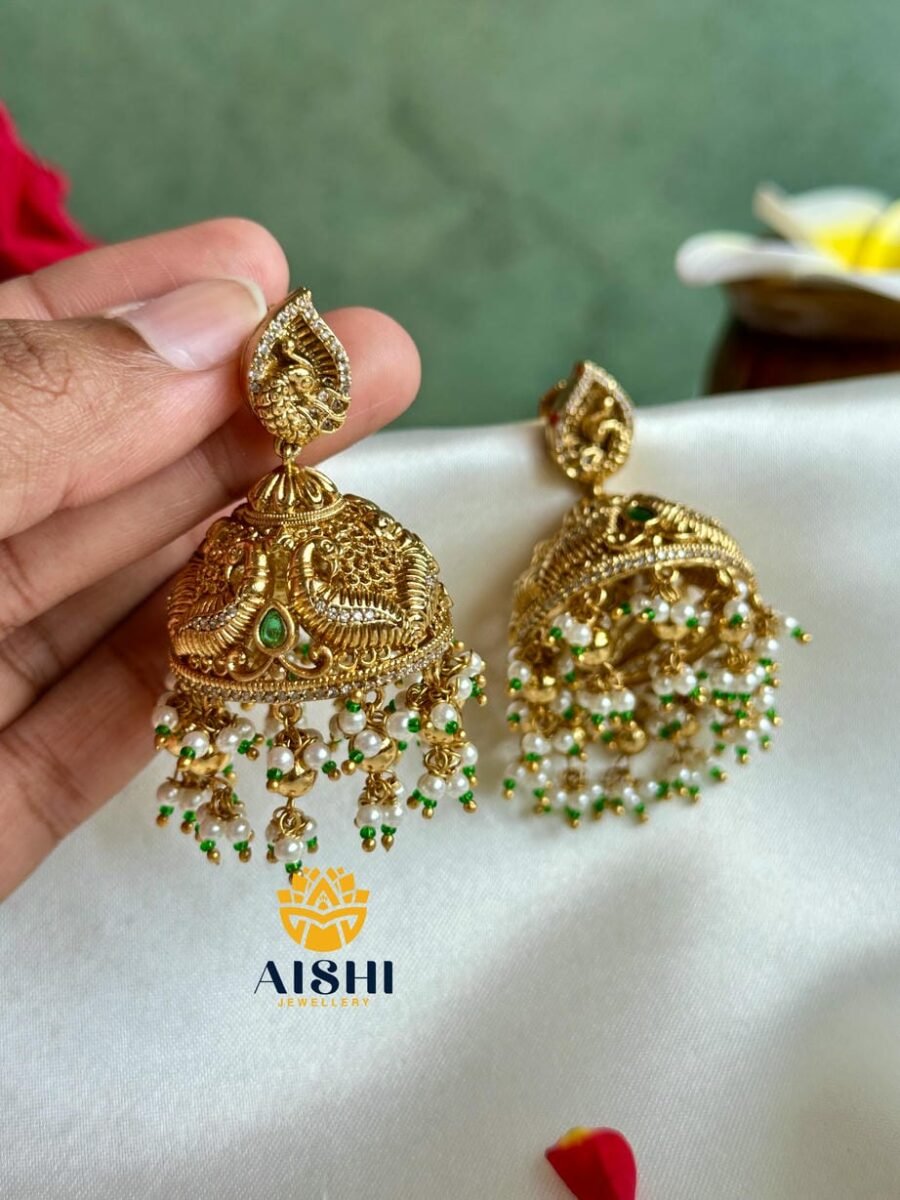 Antique Peacock Jhumka-E384