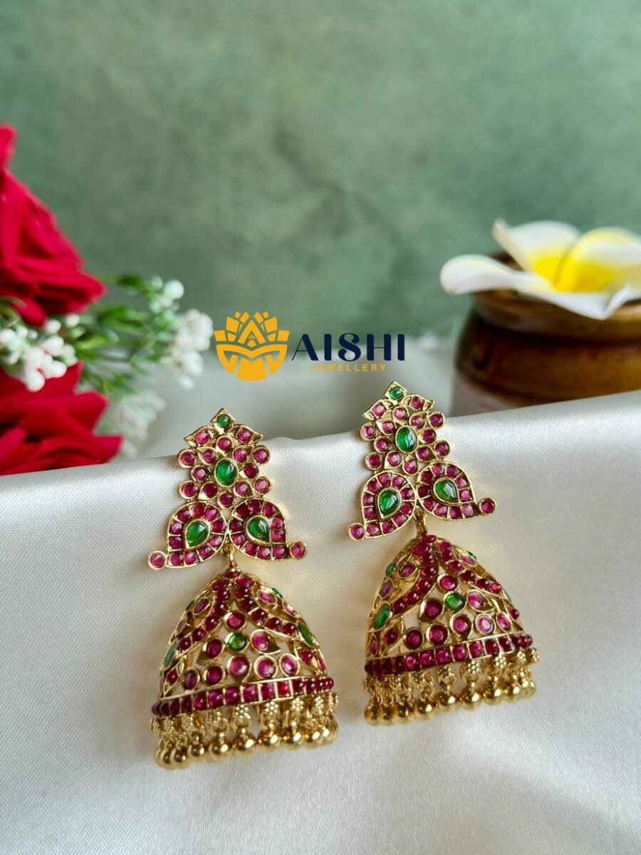 Vintage Inspiration Kemp Jhumka(Multi)- E386
