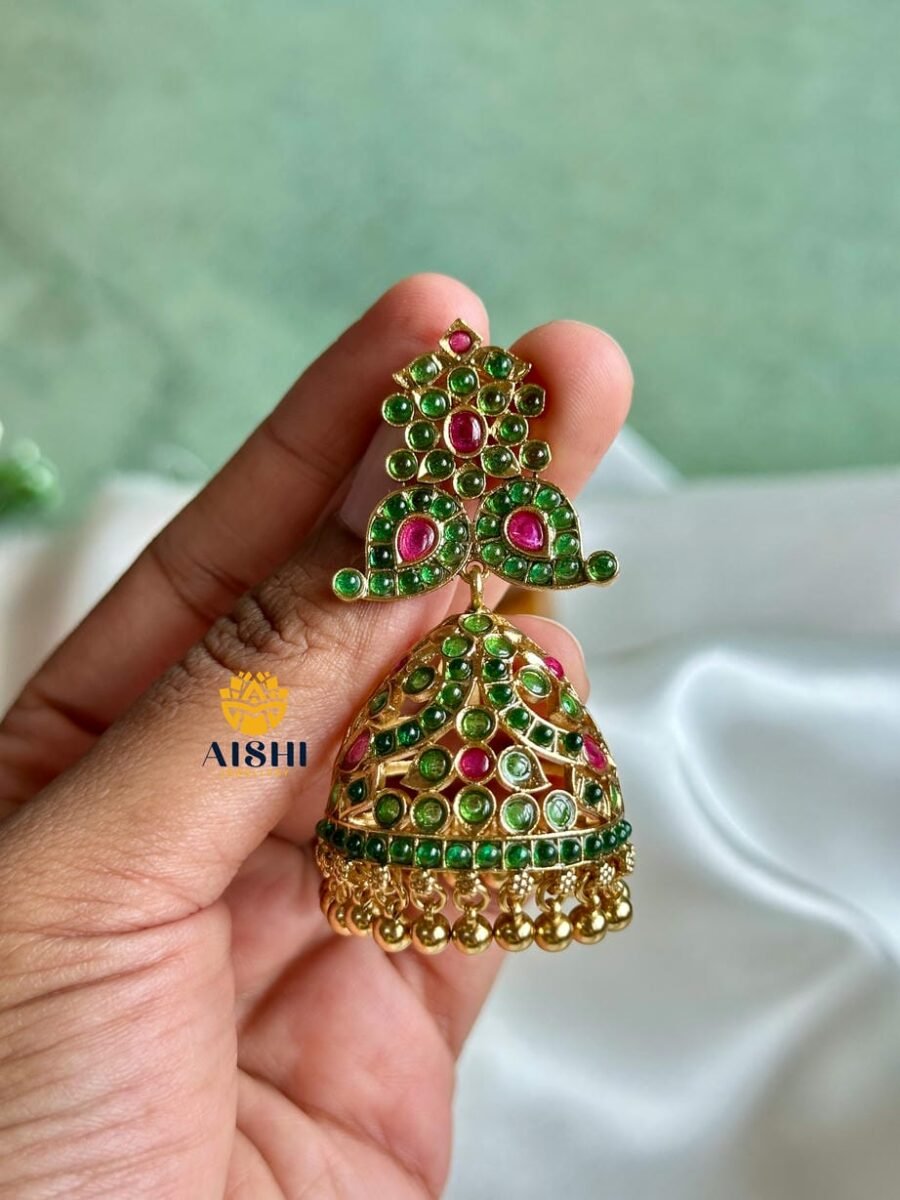 Vintage Inspiration Kemp Jhumka(Green)-E389