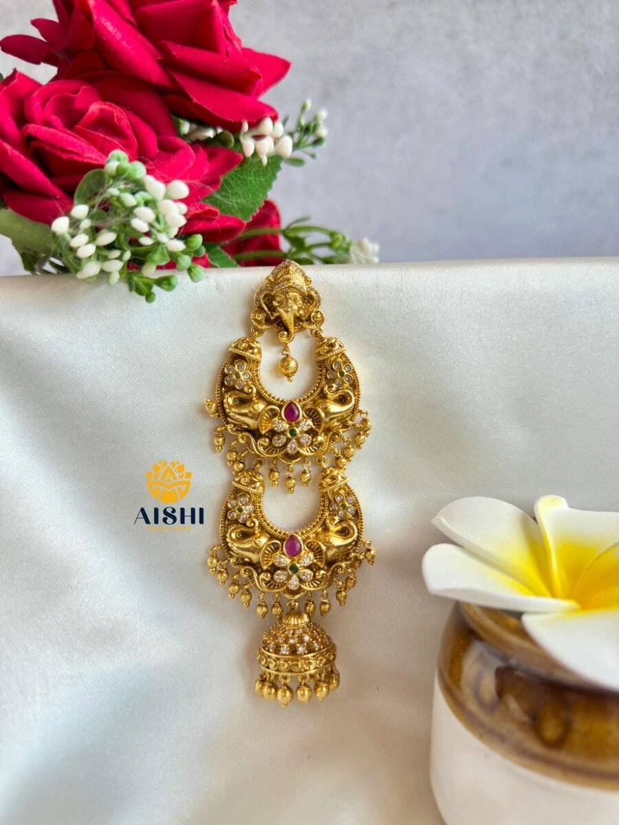 Ganesha Matt Gold Hair Choti-HA94