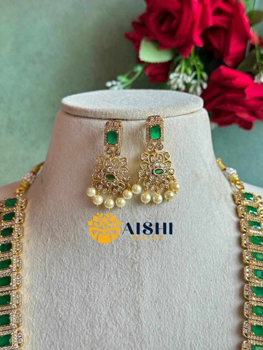 American Diamond Emerald Haram -LH389
