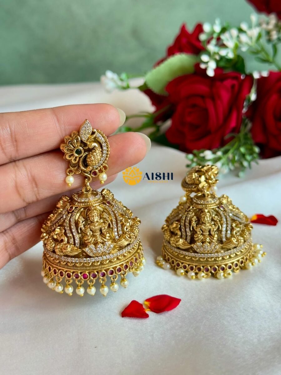 Heavy Bridal Nakshi Antique Jhumka -E203