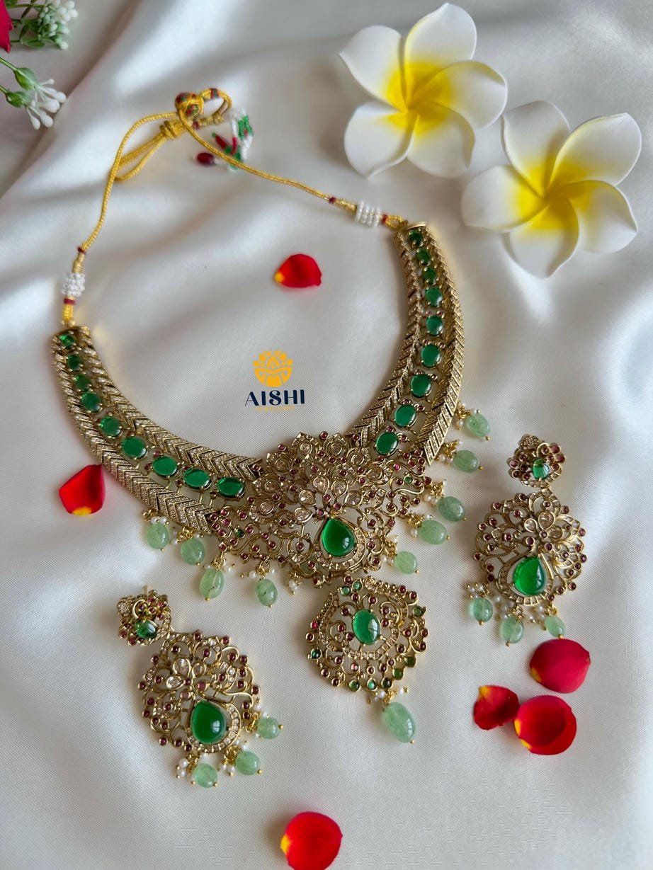 Glamorous AD Floral Necklace-AN368 - Image 2