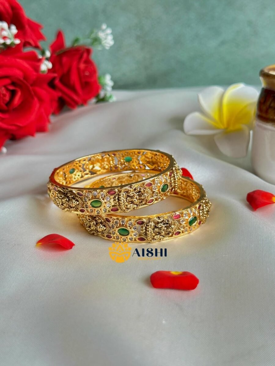 Nakshi Floral Antique Bangle(Pair)-B201