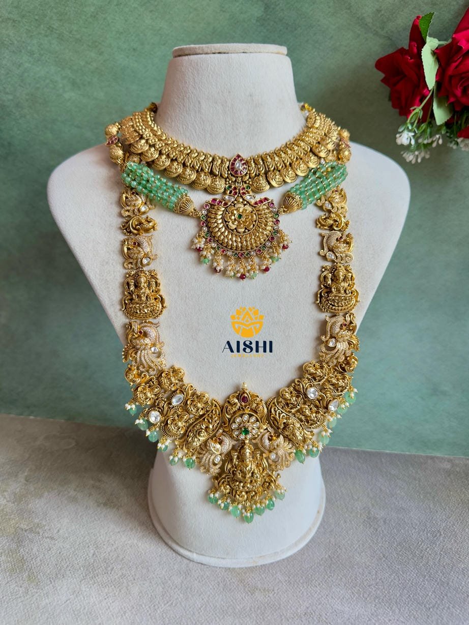 Nakshi Peacock Coin Jewellery Set -BS055