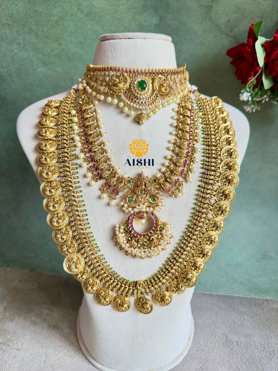 Traditional Mayura Coin Jewellery Set-BS056