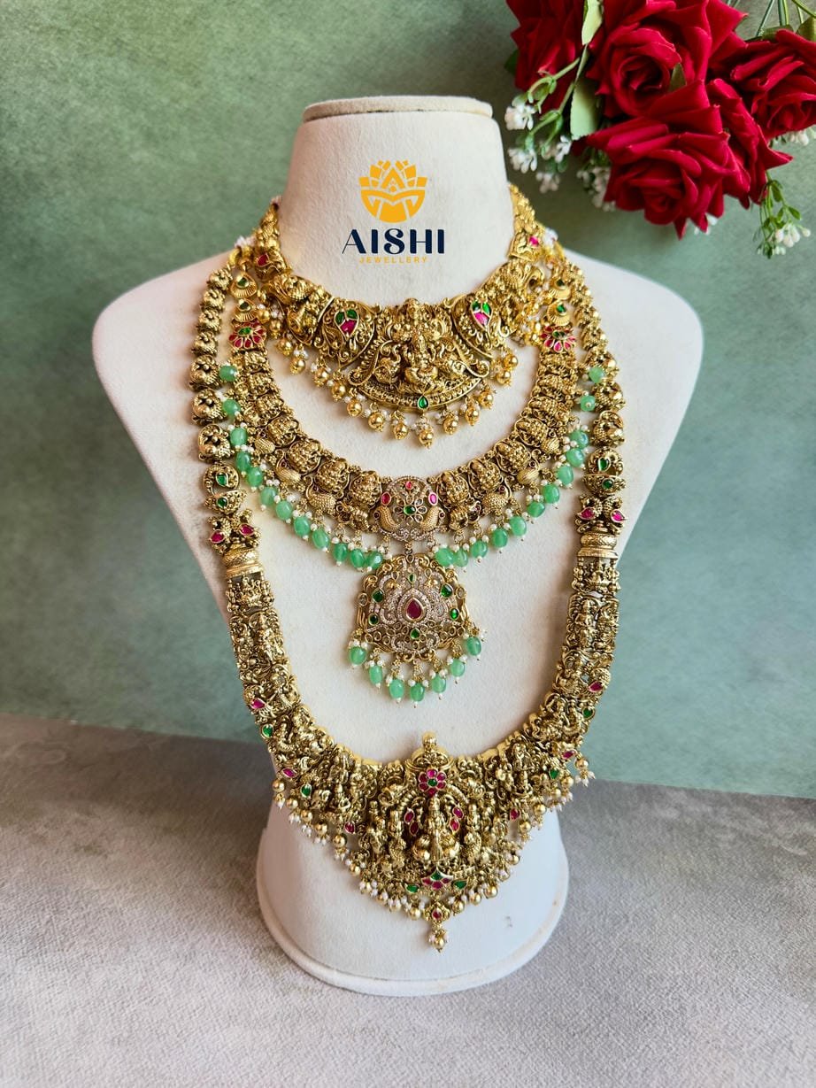 Antique Nakshi Blossom Jewellery Set -BS062