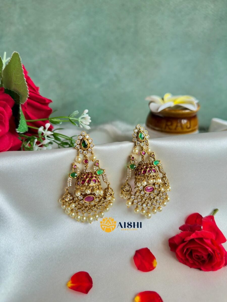 Elegant Jhumka With Peacock Design-E402
