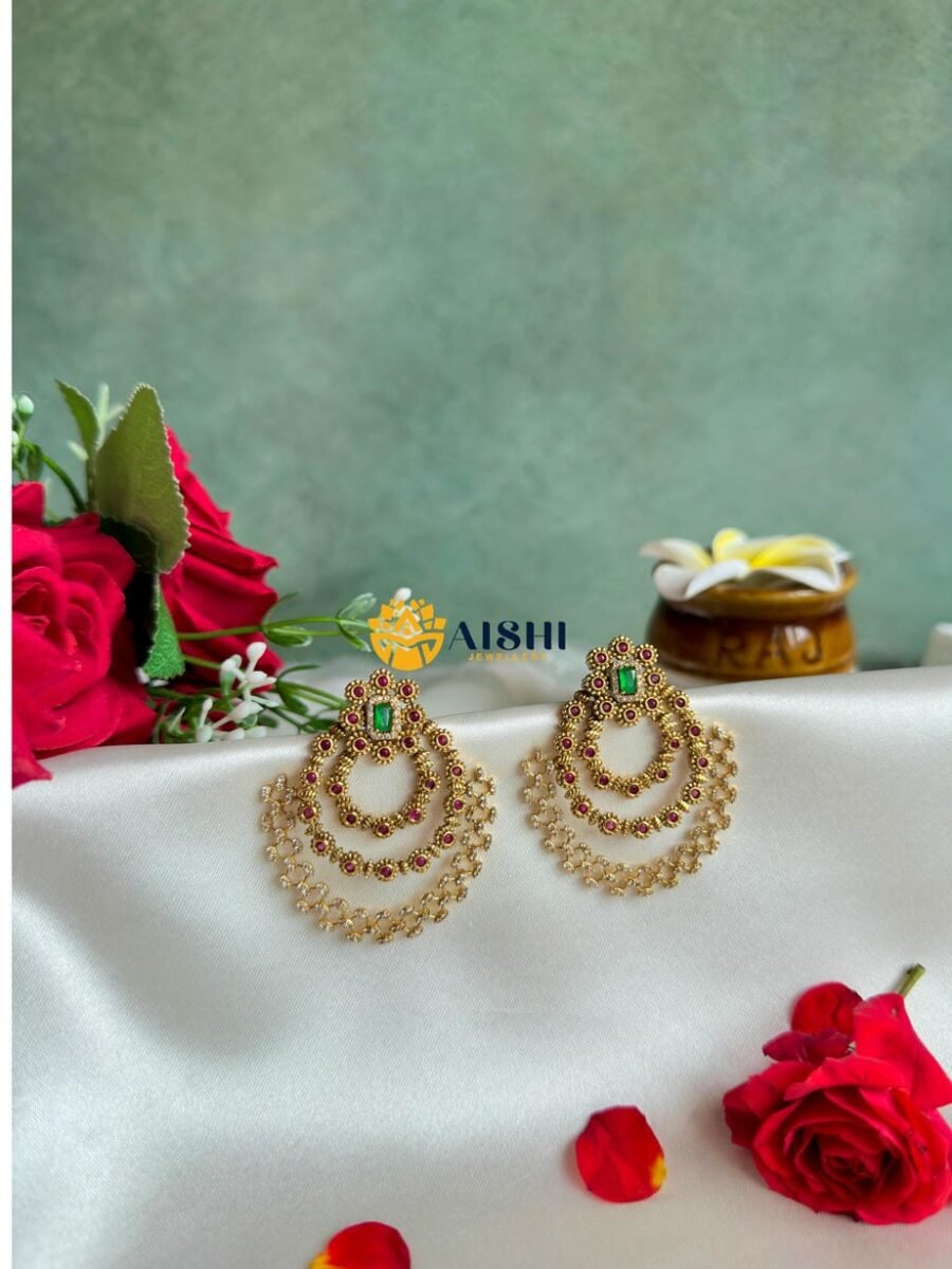 Vintage Sparkle Floral Earring-E404