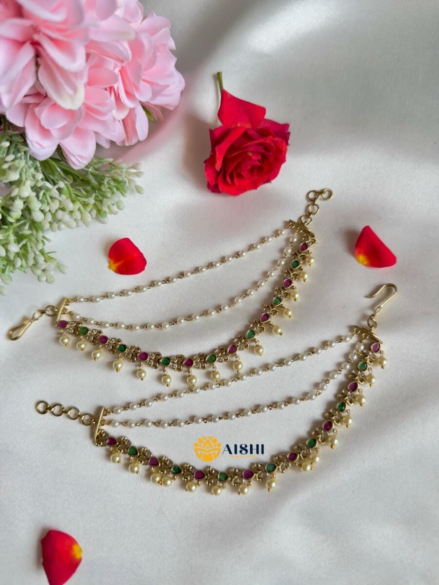 Vintage White Pearl Earchain-EC144