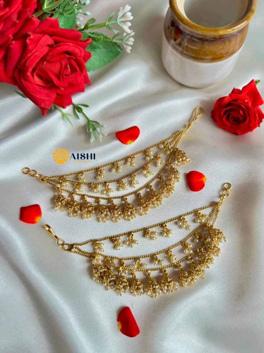 3 layer Jhumka Earchain- EC146