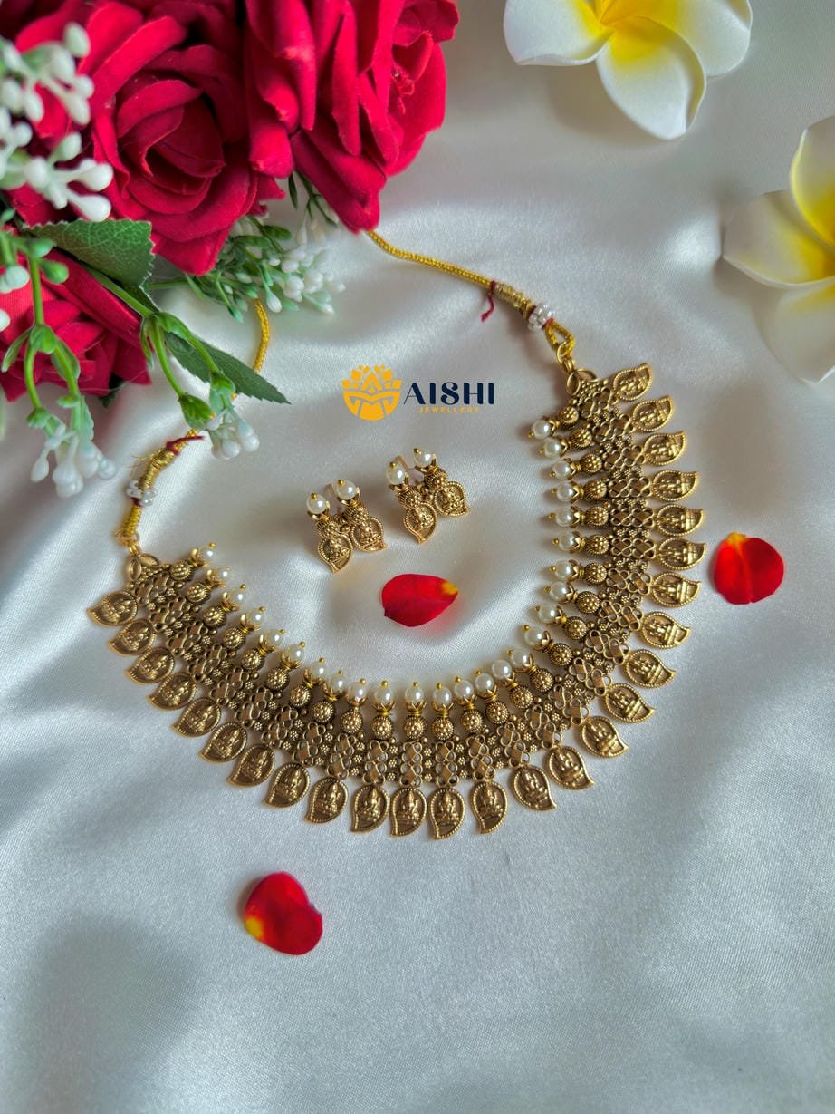 Manga with Nakshi Matt Neckpiece-FQ156